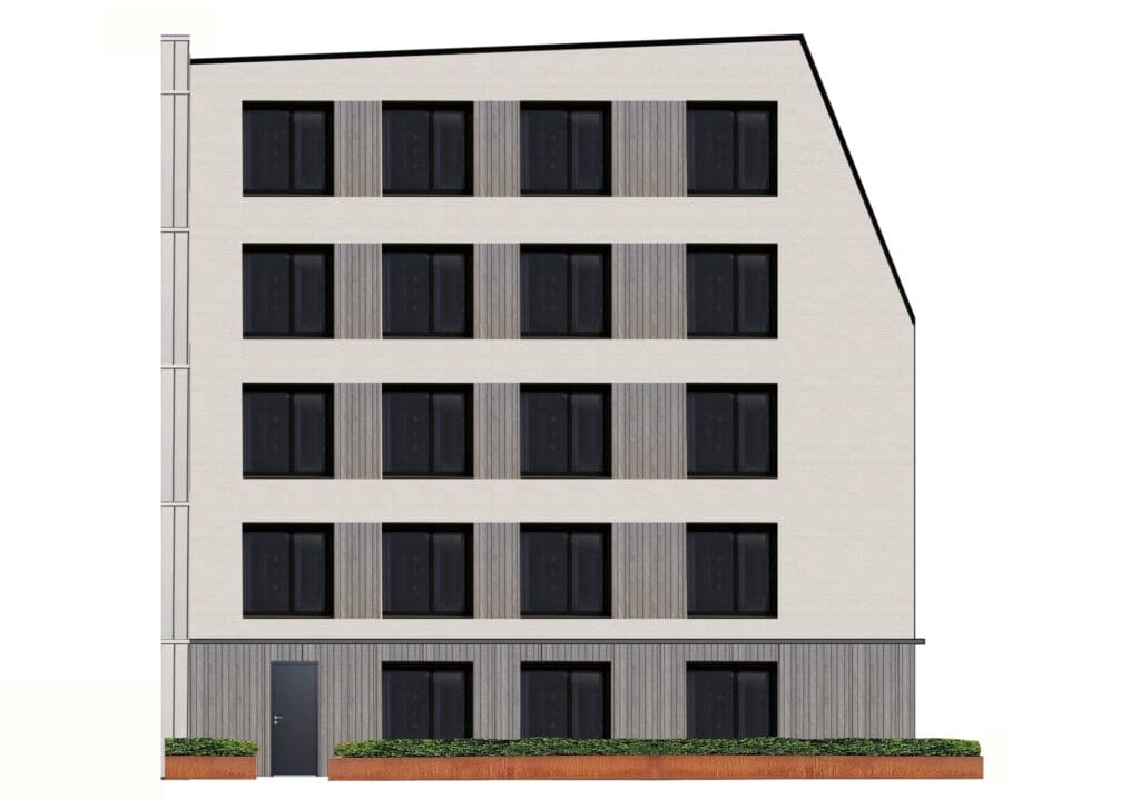 Holzbau Kompetenz Sachsen GmbH &ndash; C CH 04 Ansicht West 100 Model 1 scaled 1