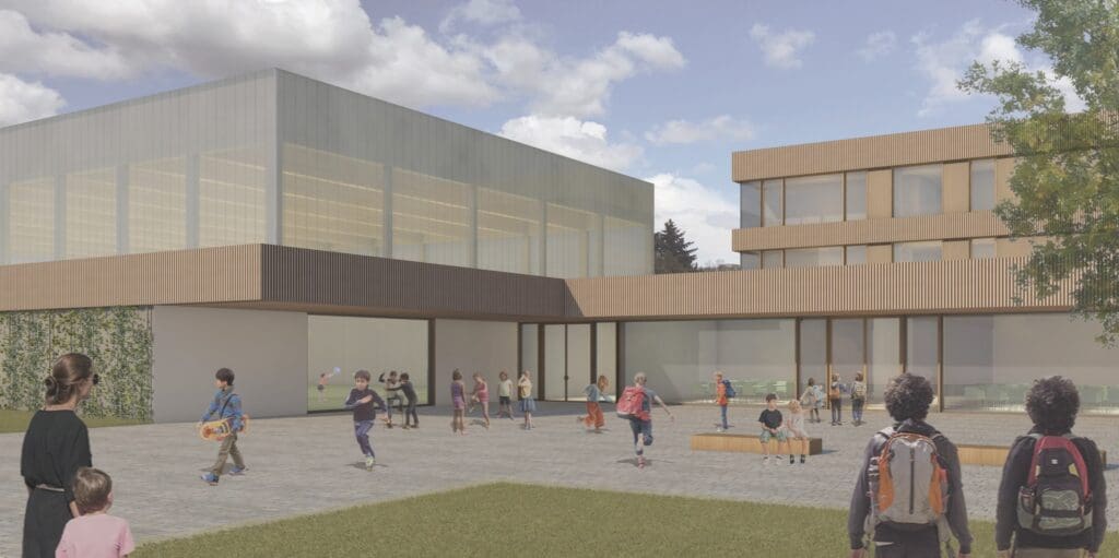 Holzbau Kompetenz Sachsen GmbH &ndash; HBK 0100 Perspektive Haupteingang 1